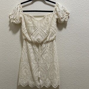 Chic Cream Lace Mini Dress